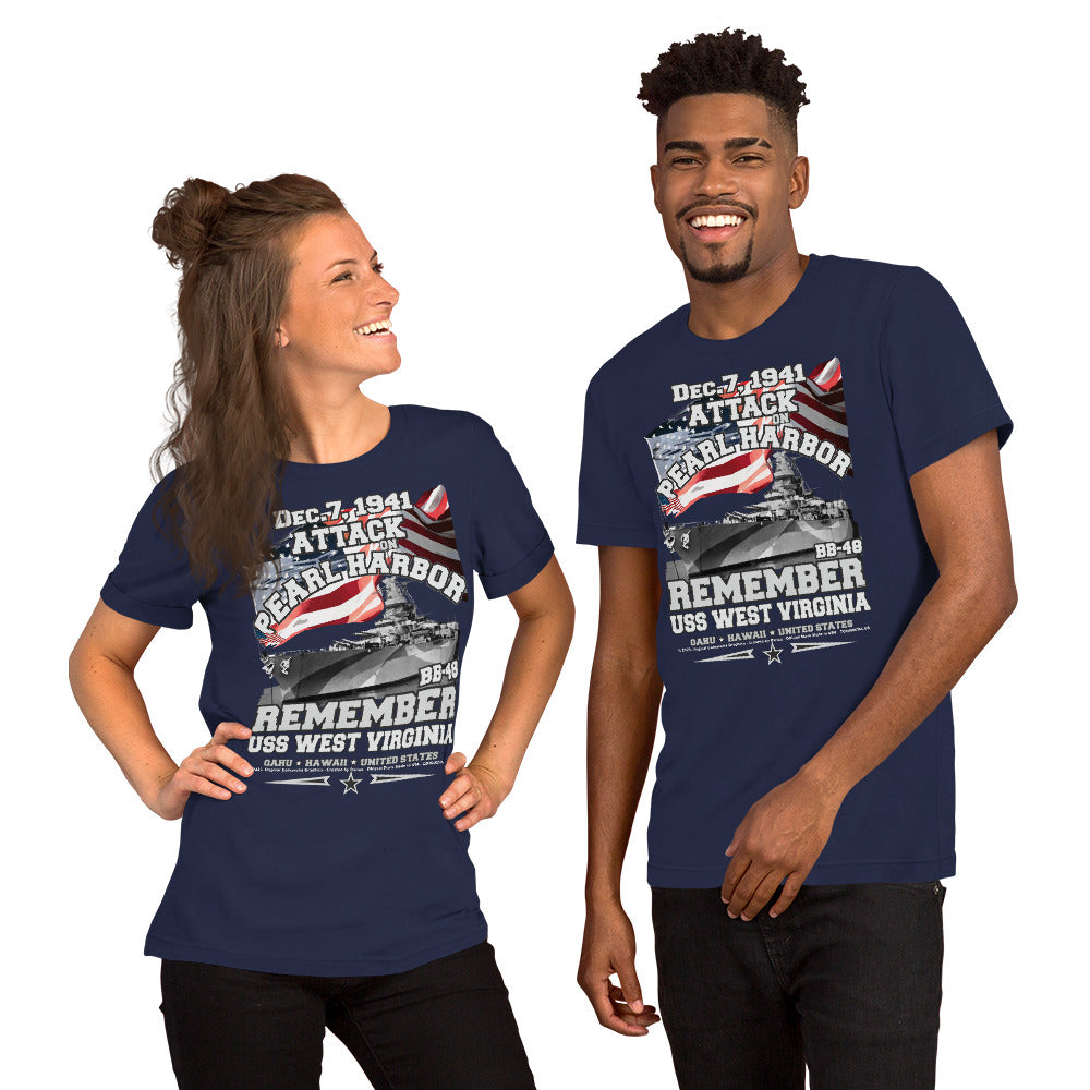 USS WEST VIRGINIA BB-48 t-shirt, Pearl harbor tee, US Navy tee,comancha, US Navy Battleship Veterans T-shirt, USS WEST VIRGINIA T-shirt,