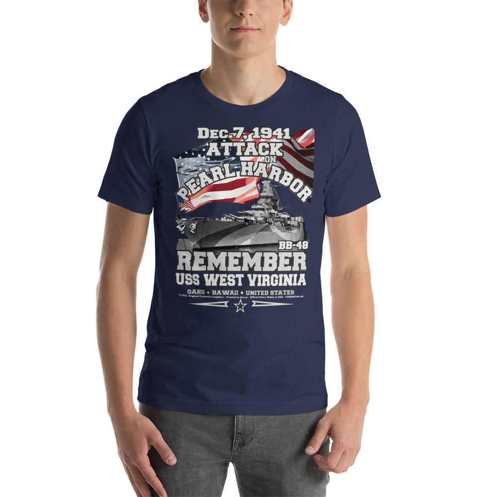 USS WEST VIRGINIA BB-48 t-shirt, Pearl harbor tee, US Navy tee,comancha, US Navy Battleship Veterans T-shirt, USS WEST VIRGINIA T-shirt,