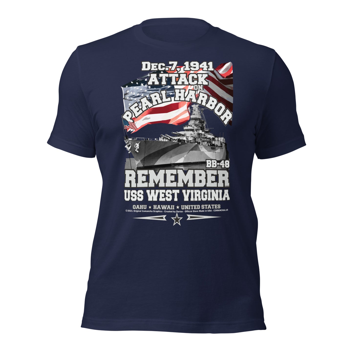 USS WEST VIRGINIA BB-48 t-shirt, Pearl harbor tee, US Navy tee,comancha, US Navy Battleship Veterans T-shirt, USS WEST VIRGINIA T-shirt,