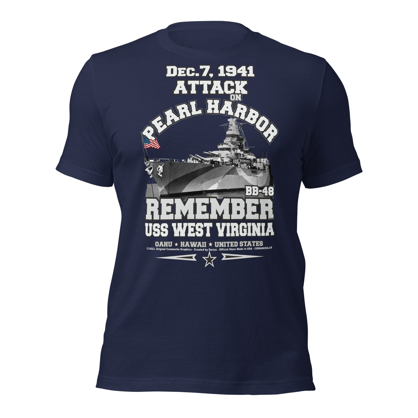 USS WEST VIRGINIA tee, Pearl harbor Tee, US Navy veterans tee,comancha, US Navy Battleship Veterans T-shirt, USS WEST VIRGINIA BB-48 T-shirt,