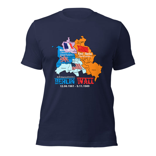 Berlin Wall  tee, Berlin Wall gift, Berlin Wall sectors tee,Berlin Wall T-shirt, Comancha Graphics,