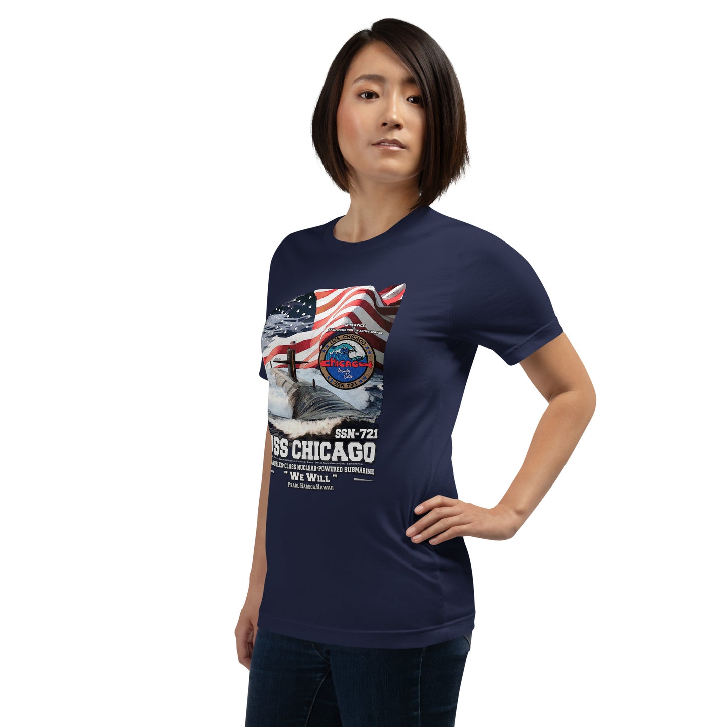 USS CHICAGO tee,USS CHICAGO SSN-721 T-shirt, US Submarine Veterans T-shirts, Comancha Submarine T-shirts,