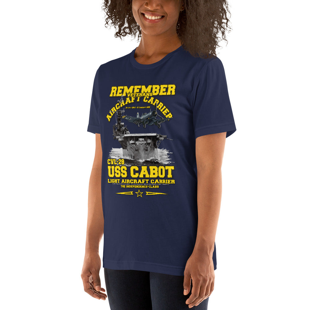 USS CABOT CVL-28 t-shirt, USS CABOT t-shirt, Aircraft Carrier Veterans Tee, Navy Vetrans Tee, T-shirt Store,