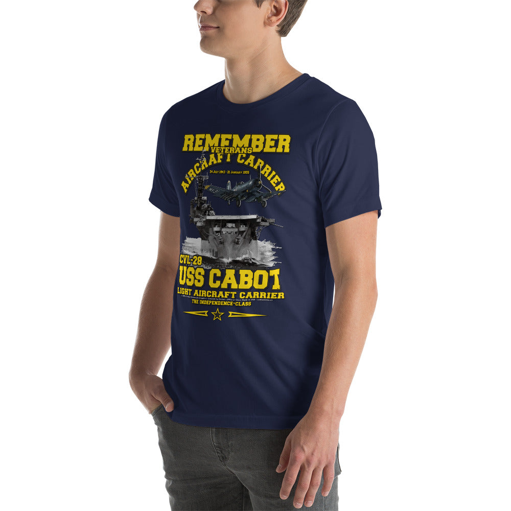 USS CABOT CVL-28 t-shirt, USS CABOT t-shirt, Aircraft Carrier Veterans Tee, Navy Vetrans Tee, T-shirt Store,