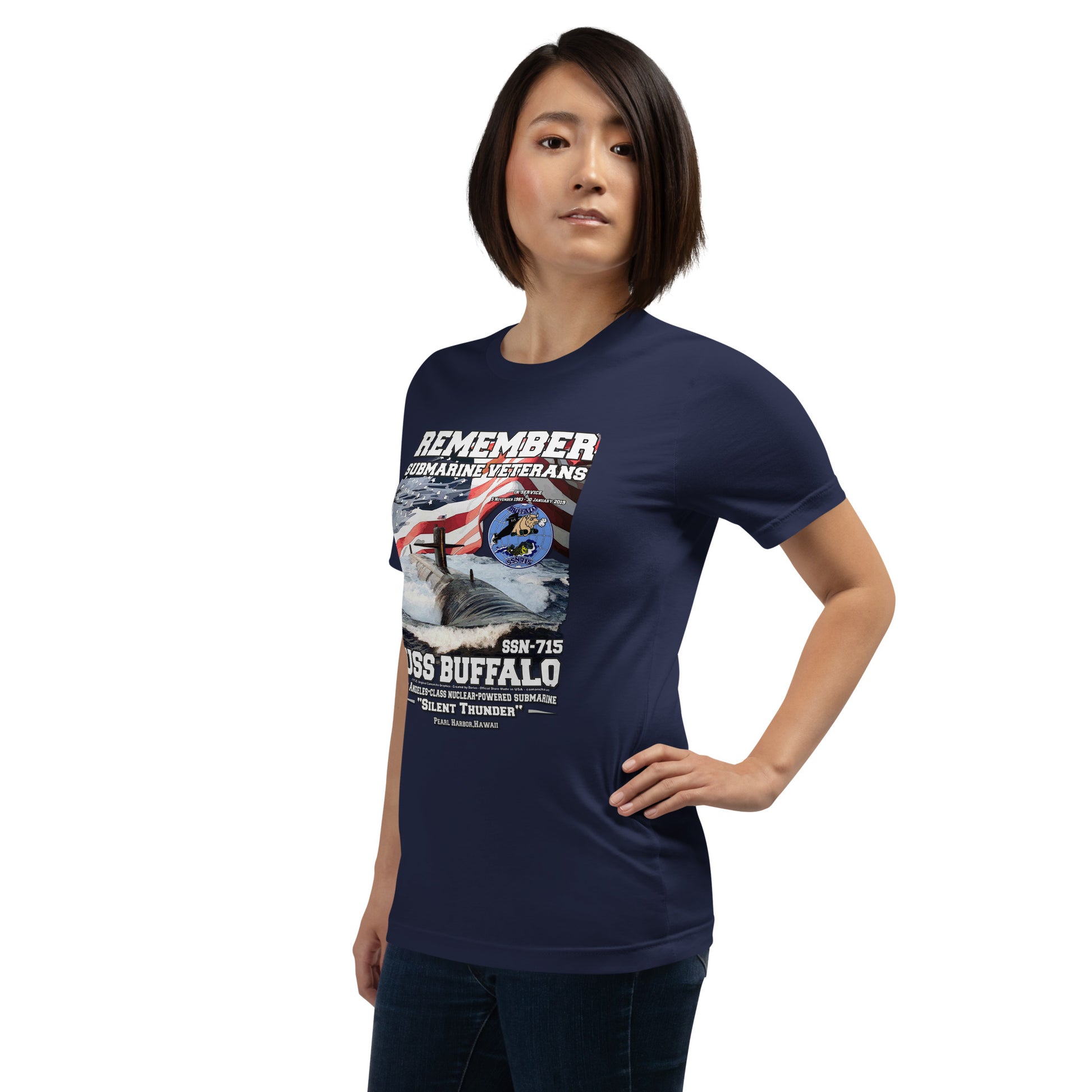USS BUFFALO t-shirt,USS BUFFALO SSN-715 t-shirt, Submarine Veterans Tee, Comancha Vavy Veterans tees,