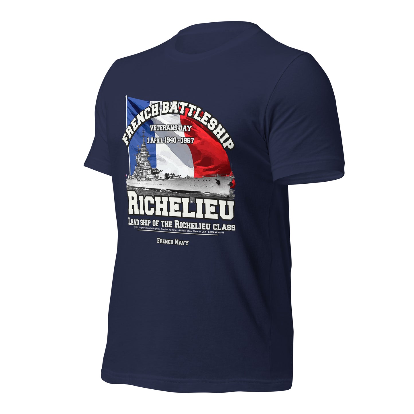 RICHELIEU French battleship tees, RICHELIEU t-shirts,RICHELIEU French ship,RICHELIEU French Navy Battleship tee, RICHELIEU BATTLESHIP Tee,comancha t-shirts,