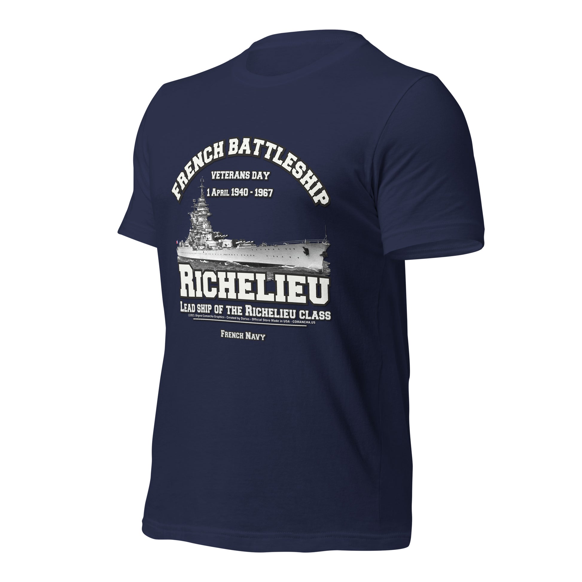 RICHELIEU French battleship tees, RICHELIEU t-shirts,RICHELIEU French ship,RICHELIEU French Navy Battleship tee, RICHELIEU BATTLESHIP Tee,comancha t-shirts,