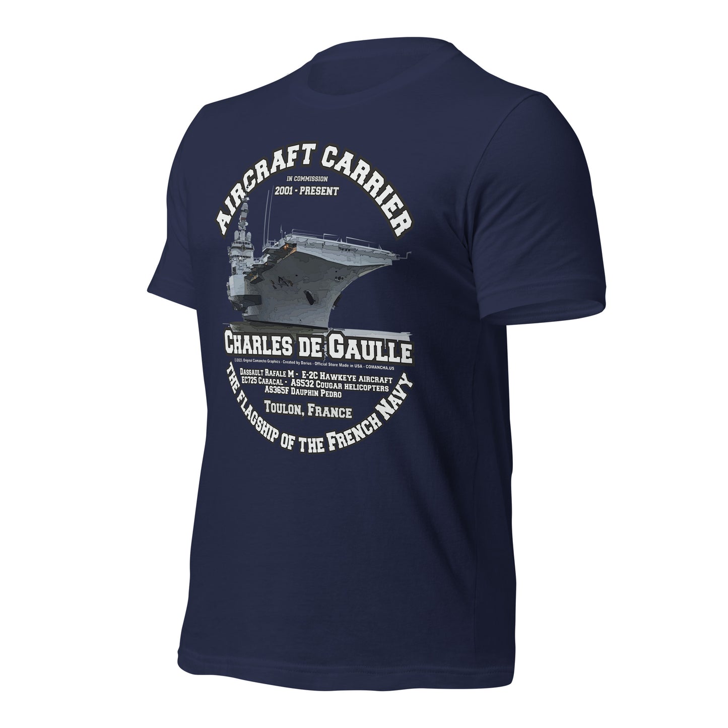 CHARLES DE GAULLE Ship t-shirt, French aircraft carrier T-SHIRT,CHARLES DE GAULLE Aircraft carrier t-shirt, CHARLES DE GAULLE French Navy t-shirt,