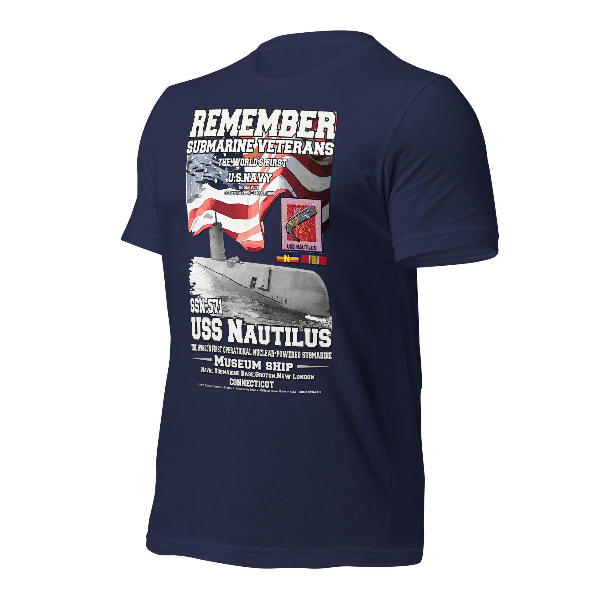 US Navy Submarine tee, USS NAUTILUS SSN-571 t-shirt, US Navy Submarine Veterans T-shirt, Navy Submarine tee, Comancha T-shirt Shop,
