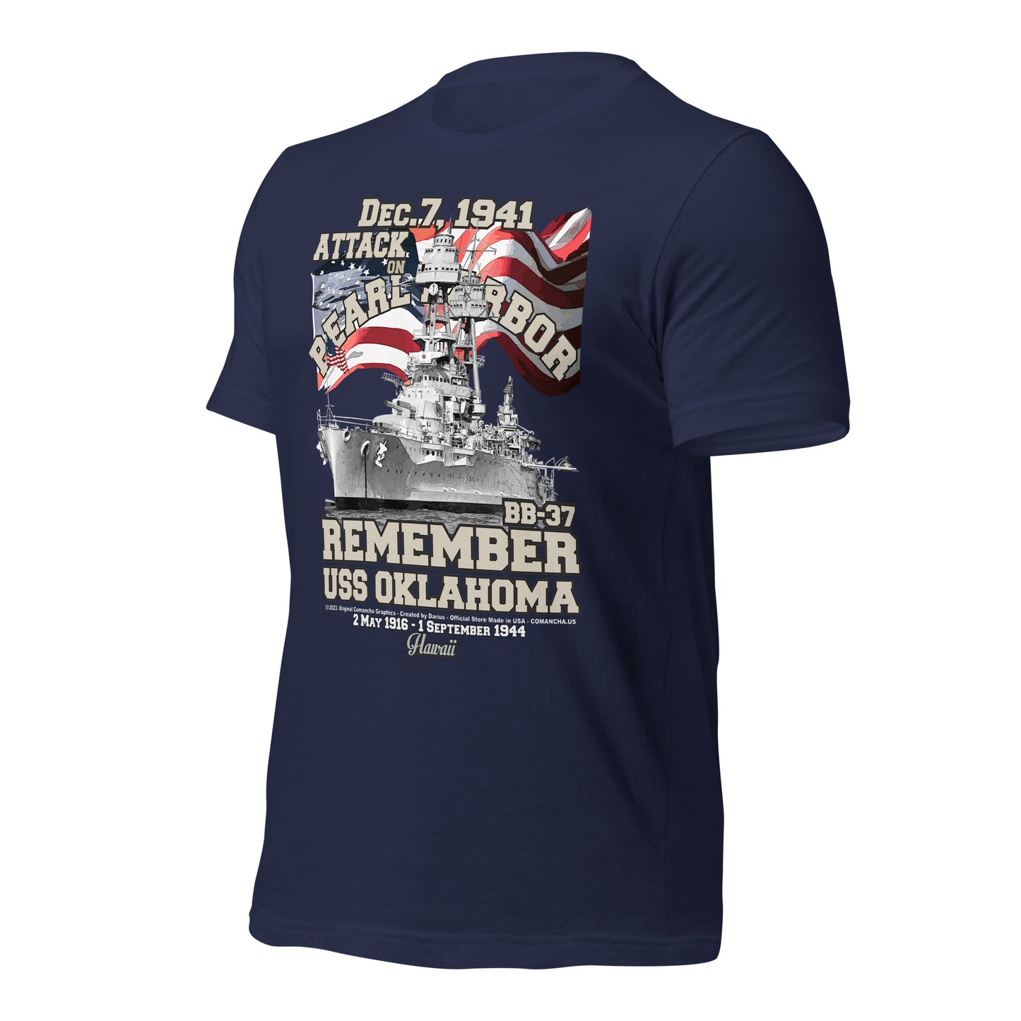 USS OKLAHOMA BB-37 t-shirt, Pearl harbor t-shirt,remember pearl harbor tee,US Navy Battleship T-shirt, USS OKLAHOMA T-shirt,comancha,comancha graphics,tees,