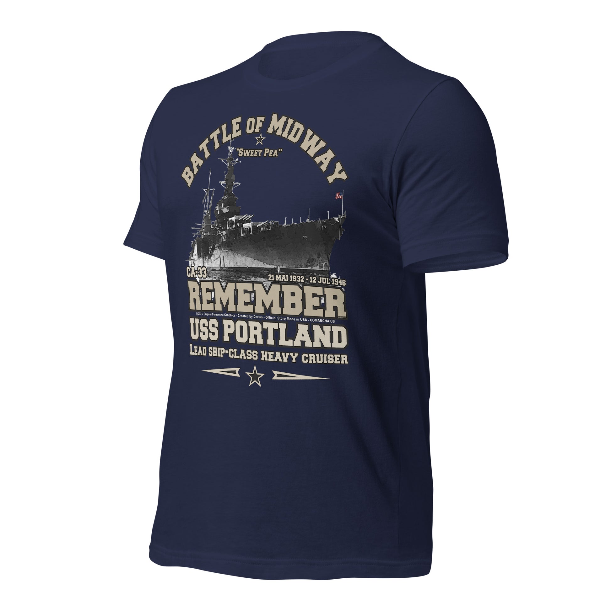 USS PORTLAND t-shirt, US Navy veterans T-shirt, US Navy Cruiser T-shirt, USS PORTLAND CA-33 T-shirt, Comancha,Tees,