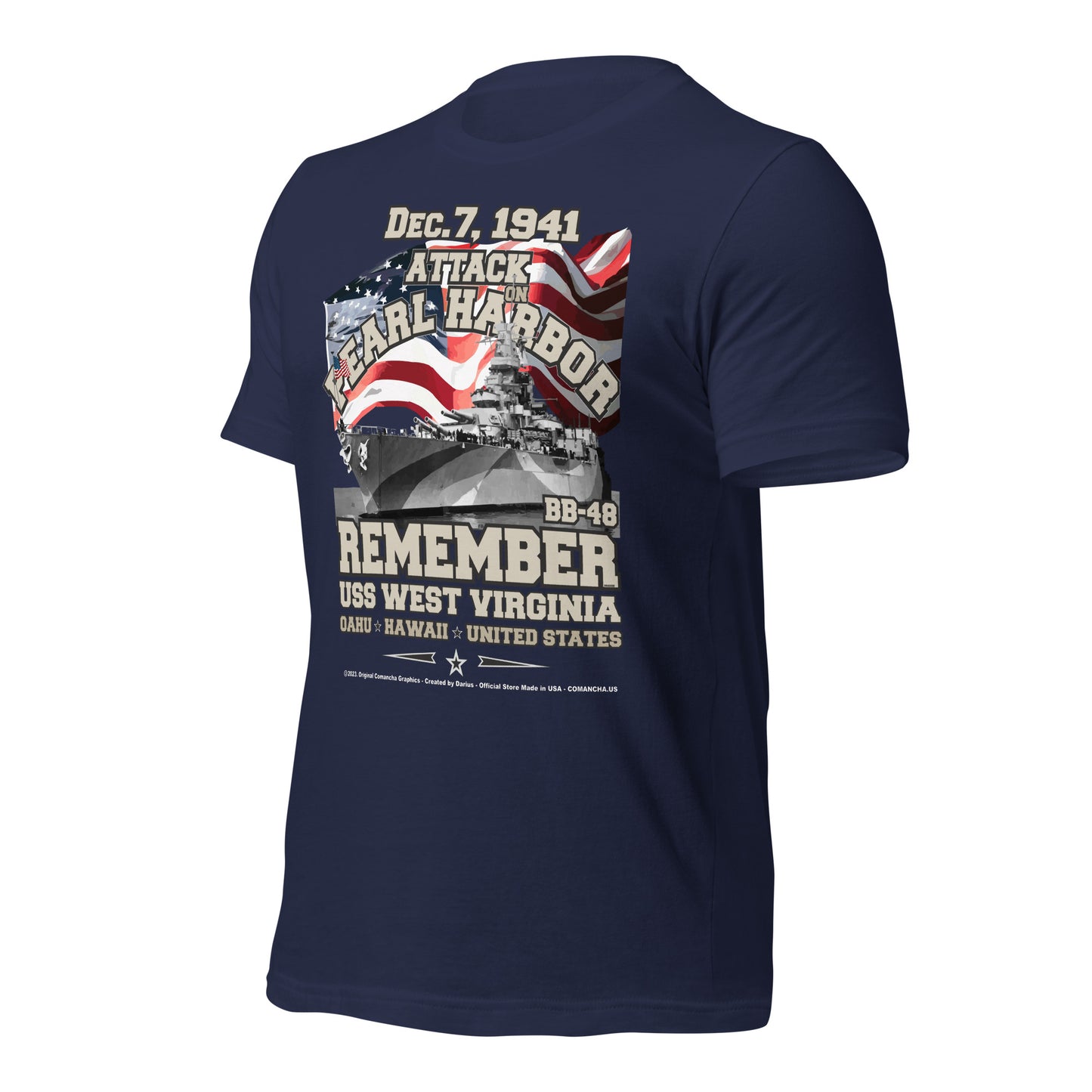 USS WEST VIRGINIA T-shirt, US Navy Submarine veterans tee, Navy Veterans tee, Comancha,BB-48 US Navy Battleship Veterans T-shirt, USS WEST VIRGINIA BB-48 T-shirt,