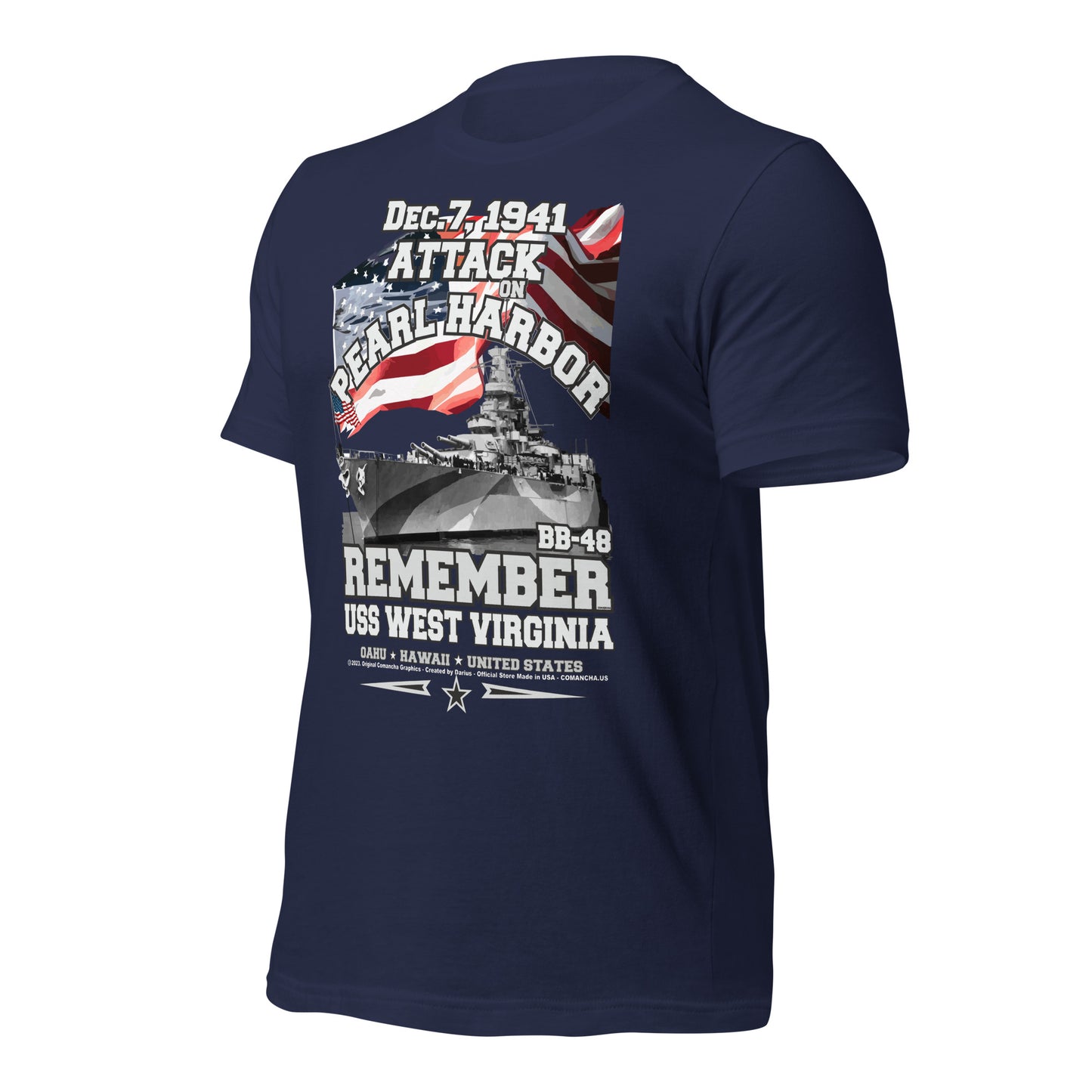 USS WEST VIRGINIA BB-48 t-shirt, Pearl harbor tee, US Navy tee,comancha, US Navy Battleship Veterans T-shirt, USS WEST VIRGINIA T-shirt,