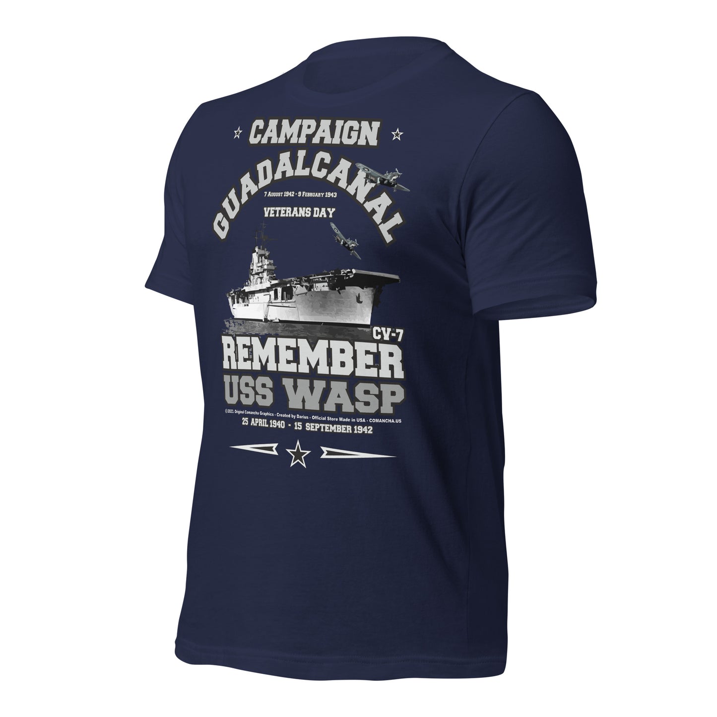 USS WASP t-shirt, US navy t-shirt,Comancha, US Navy Aircraft carrier Veterans T-shirt, USS WASP CV-7 T-shirt,