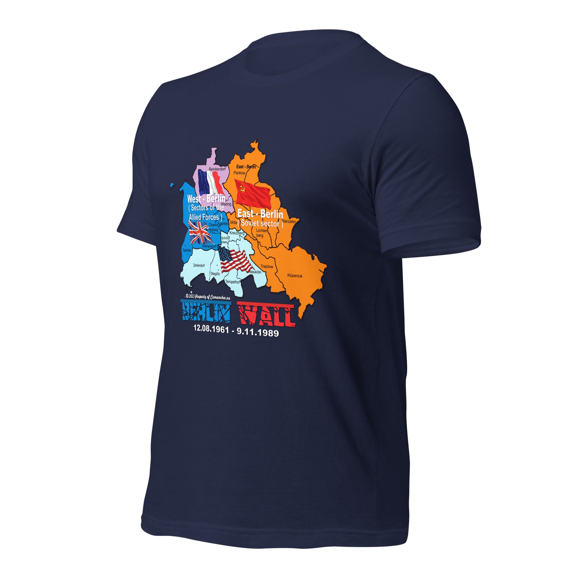Berlin Wall tee, Berlin Wall gift, Berlin Wall sectors tee,Berlin Wall T-shirt, Comancha Graphics,