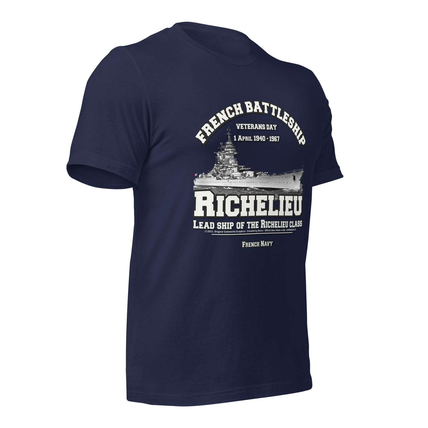 RICHELIEU French battleship tees, RICHELIEU t-shirts,RICHELIEU French ship,RICHELIEU French Navy Battleship tee, RICHELIEU BATTLESHIP Tee,comancha t-shirts,