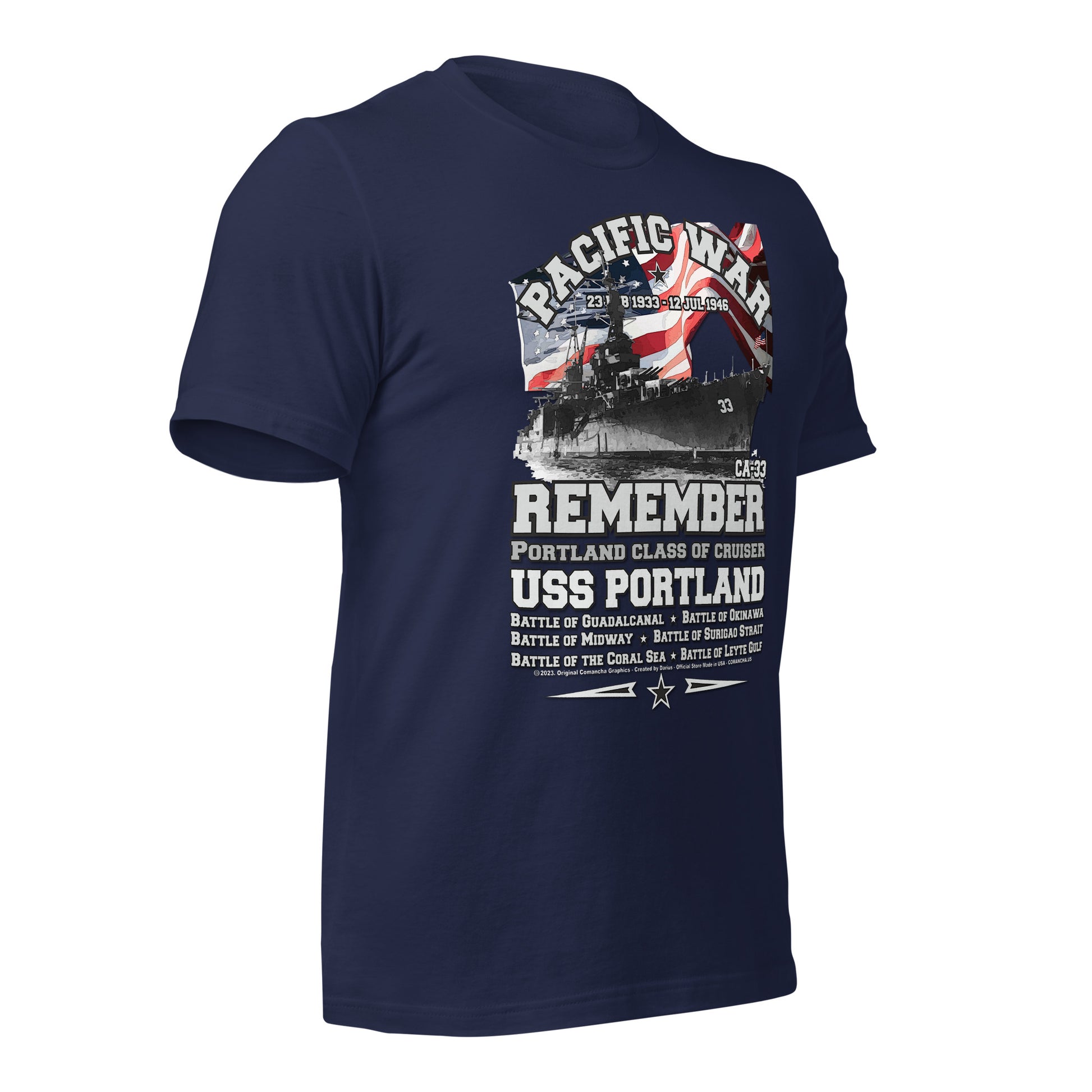 USS PORTLAND t-shirt, US Navy veterans T-shirt, US Navy Cruiser T-shirt, USS PORTLAND CA-33 T-shirt, Comancha,Tees,Midway veterans tee,