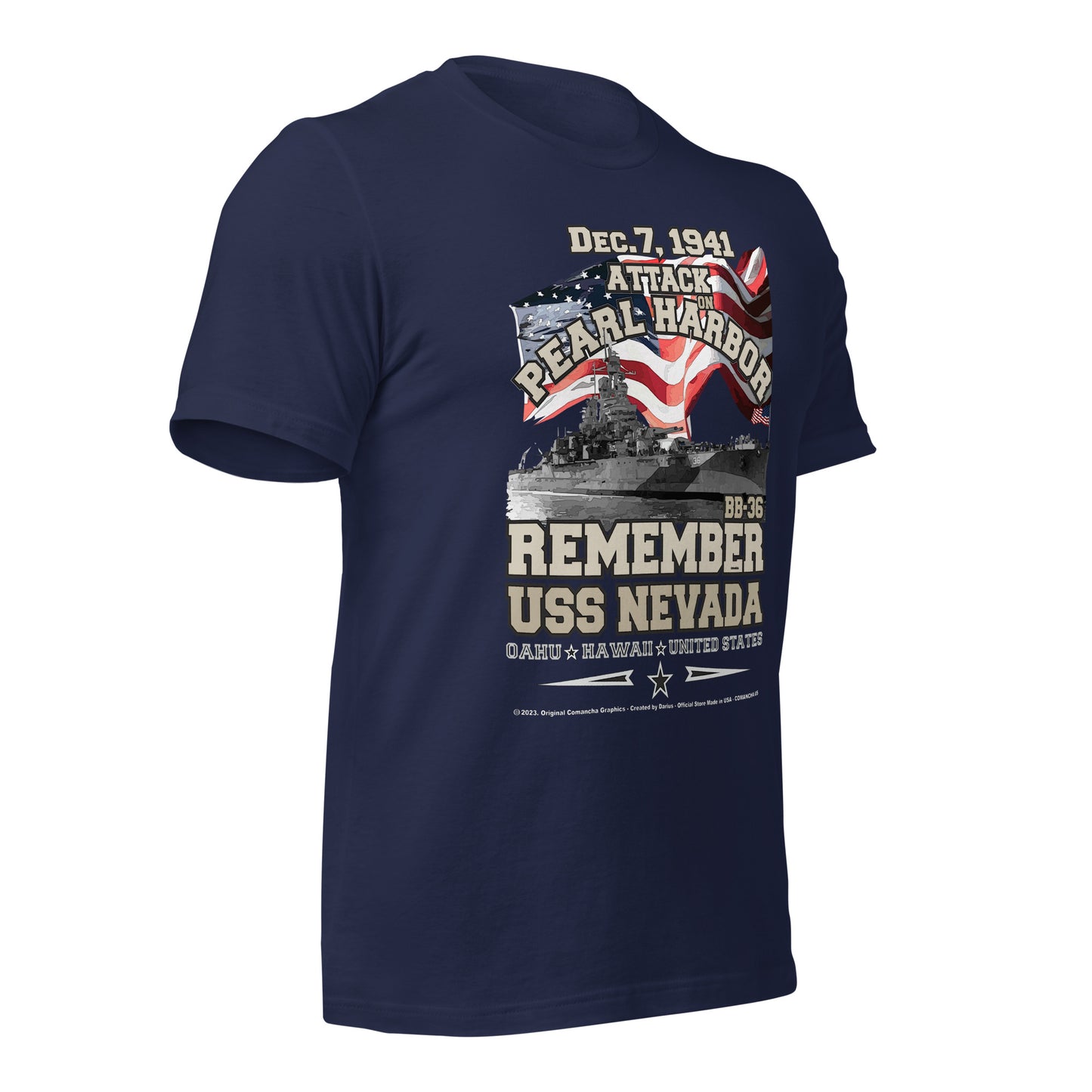 USS NEVADA t-shirt,Navy T-shirts, US Navy Battleship Veterans T-shirt, USS NEVADA BB-36 T-shirt, Comancha Graphics,Comancha tees,