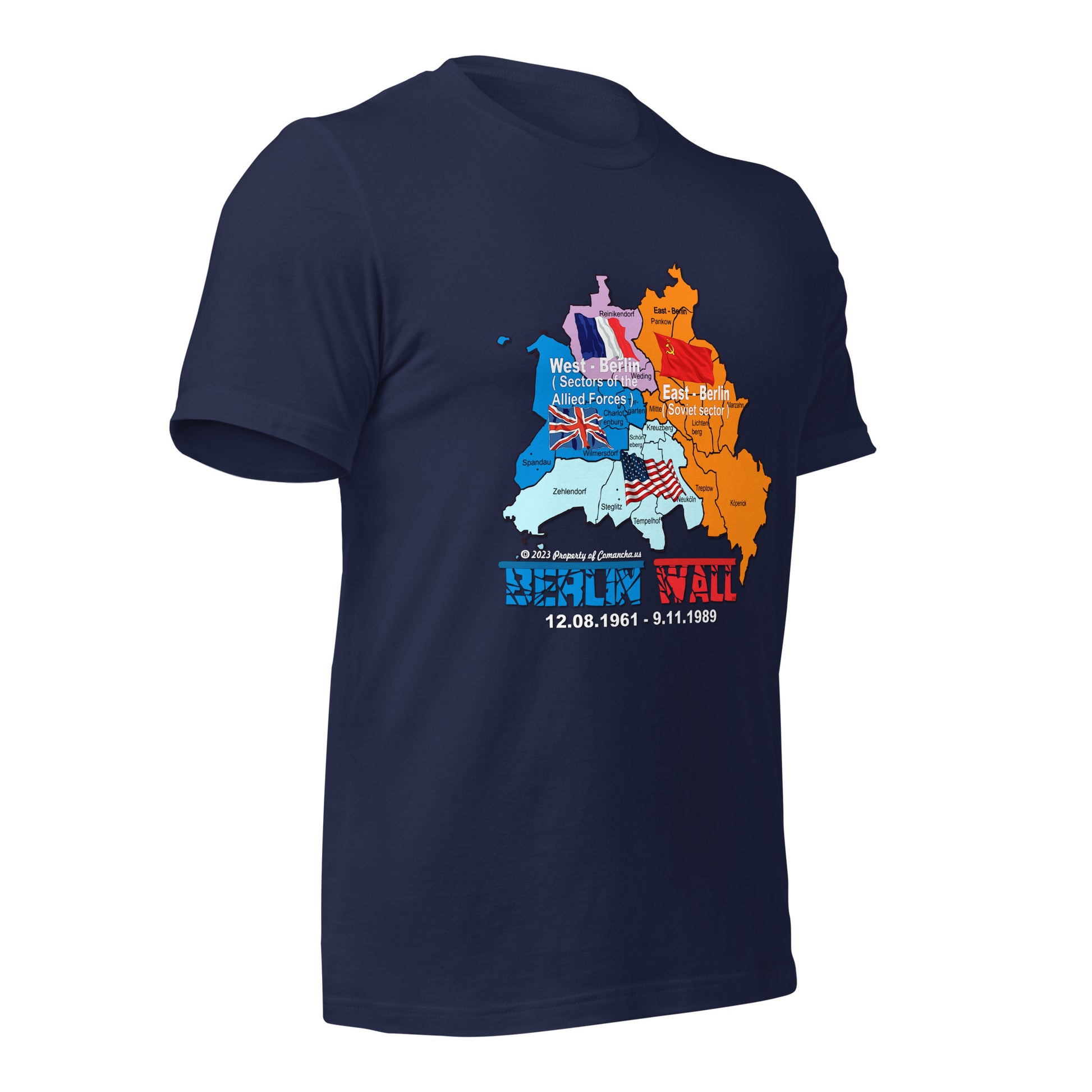 Berlin Wall tee, Berlin Wall gift, Berlin Wall sectors tee,Berlin Wall T-shirt, Comancha Graphics,
