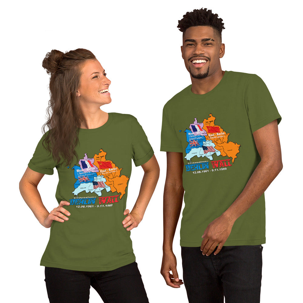 Berlin Wall tee, Berlin Wall gift, Berlin Wall sectors tee,Berlin Wall T-shirt, Comancha Graphics,