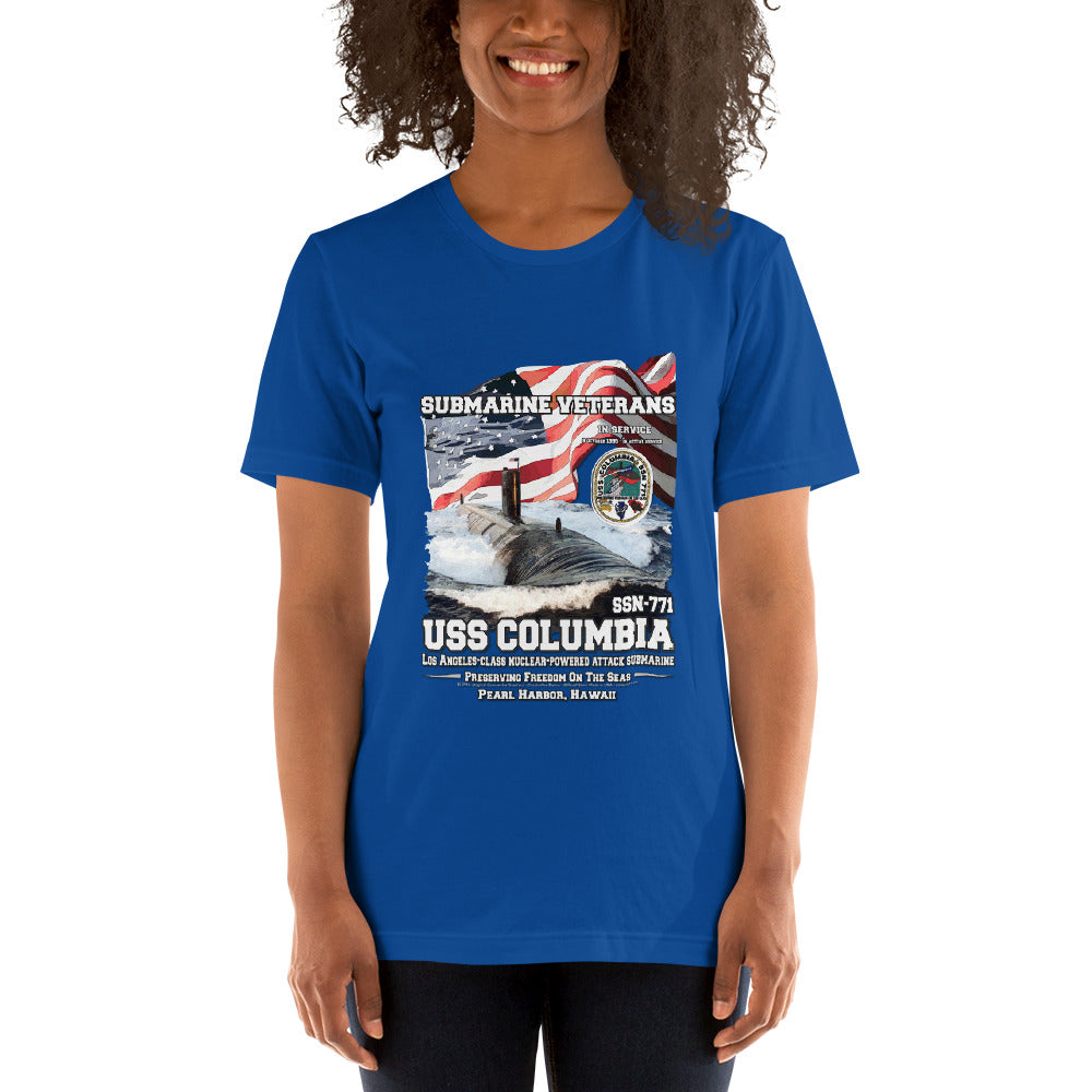 USS COLUMBIA SSN-771 t-shirt, Submarine Veterans Unisex t-shirt, Comancha Navy T-shirts,
