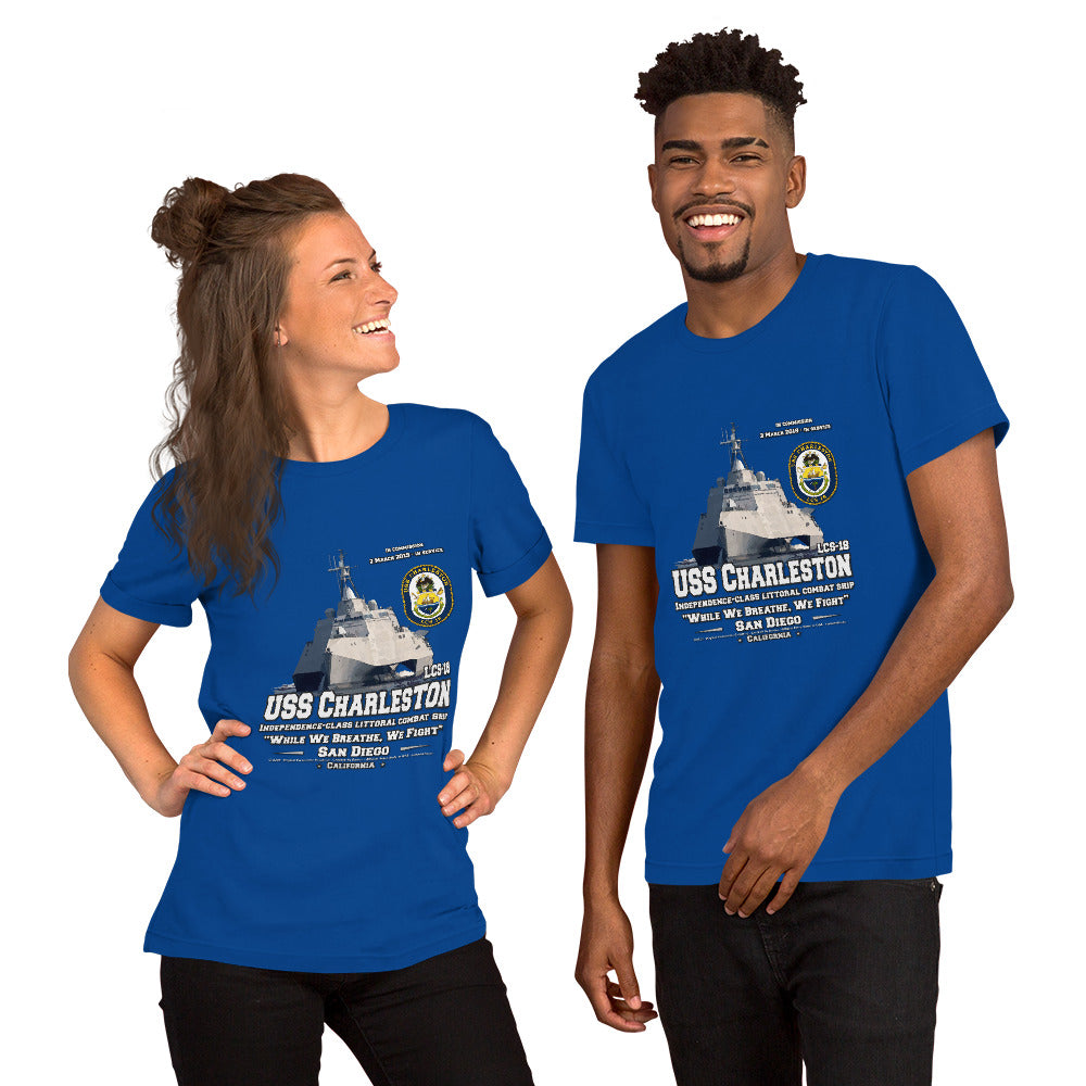 USS CHARLESTON tee,USS CHARLESTON LCS-18 Tee, US Littoral Combat Ship Veterans T-shirts, Comancha T-shirts,