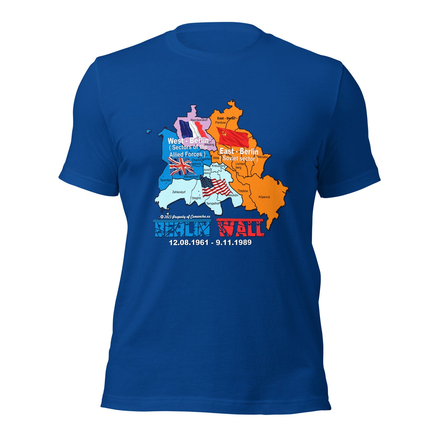 Berlin Wall tee, Berlin Wall gift, Berlin Wall sectors tee,Berlin Wall T-shirt, Comancha Graphics,