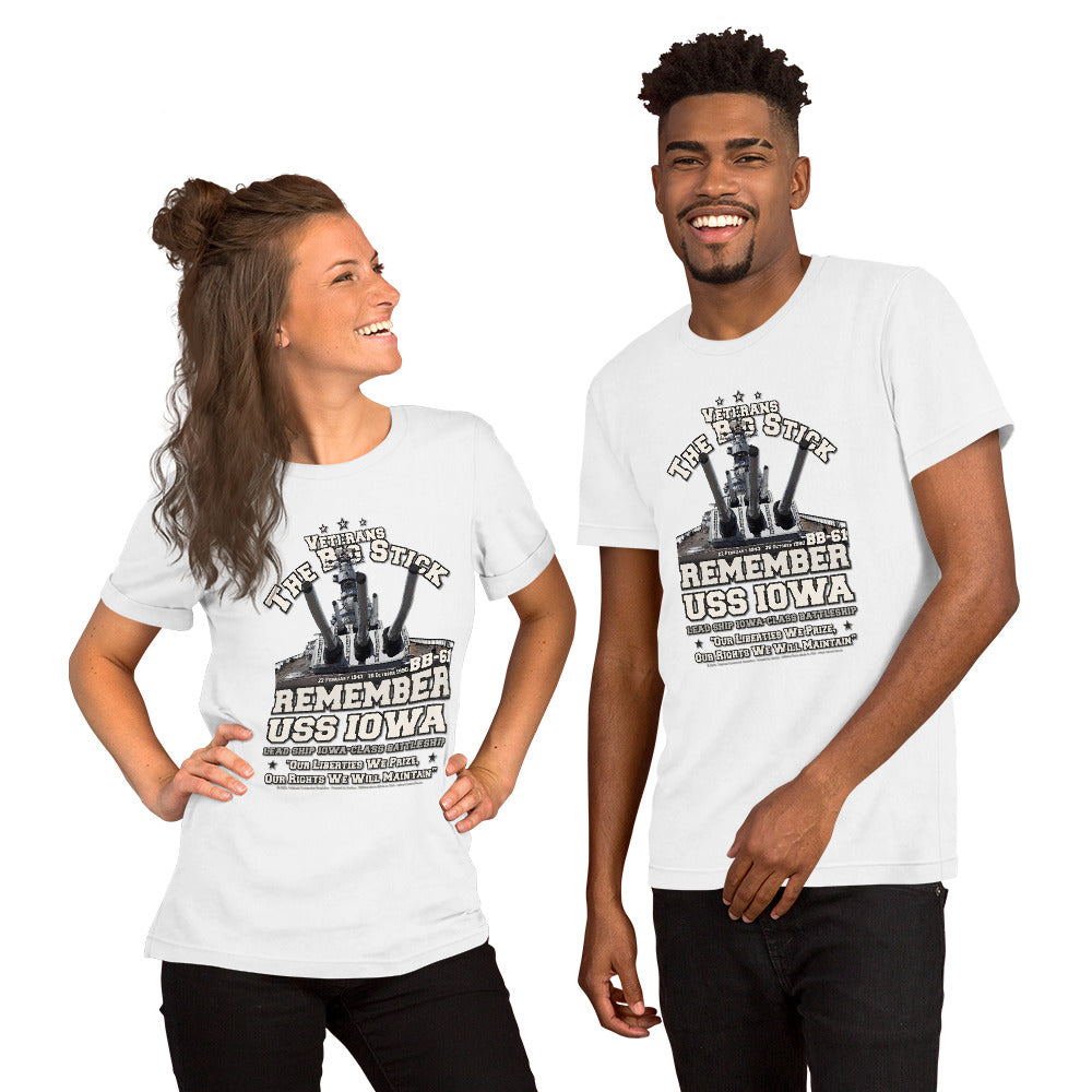 USS IOWA BB-61 Battleship Veterans Unisex t-shirt,