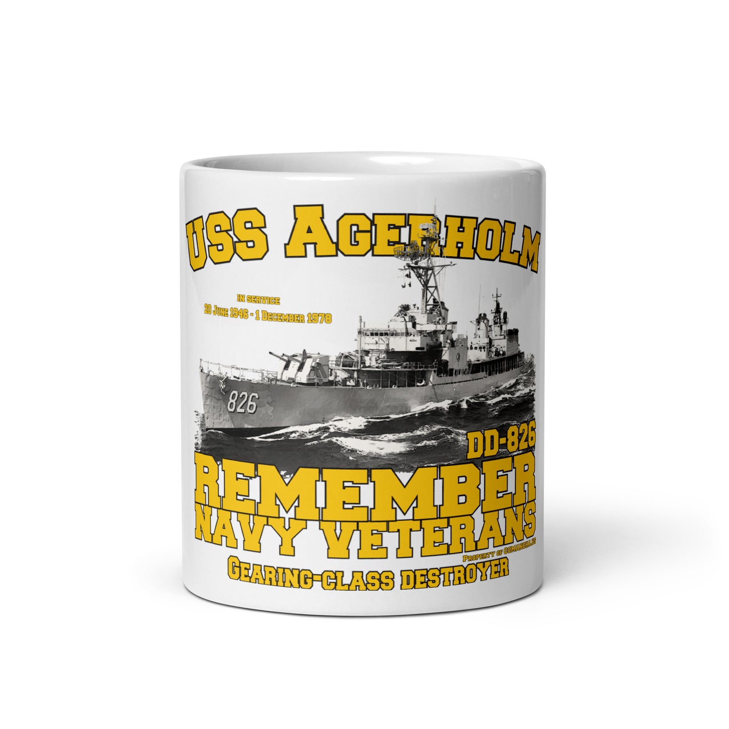 USS Agerholm DD-826 Veterans mug