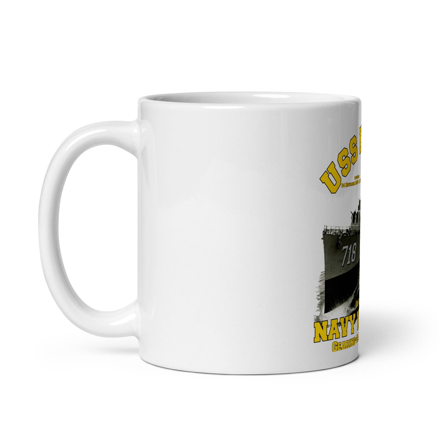 USS HAMNER DD-718 White glossy mug
