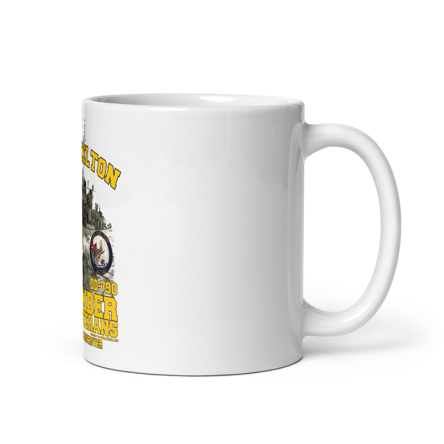 USS Shelton DD-790 Destroyer White glossy mug