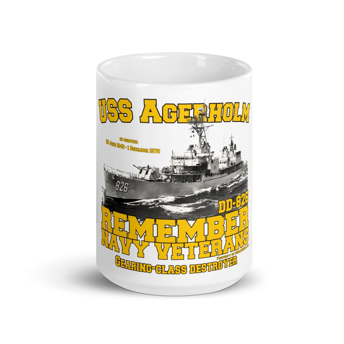 USS Agerholm DD-826 Veterans mug