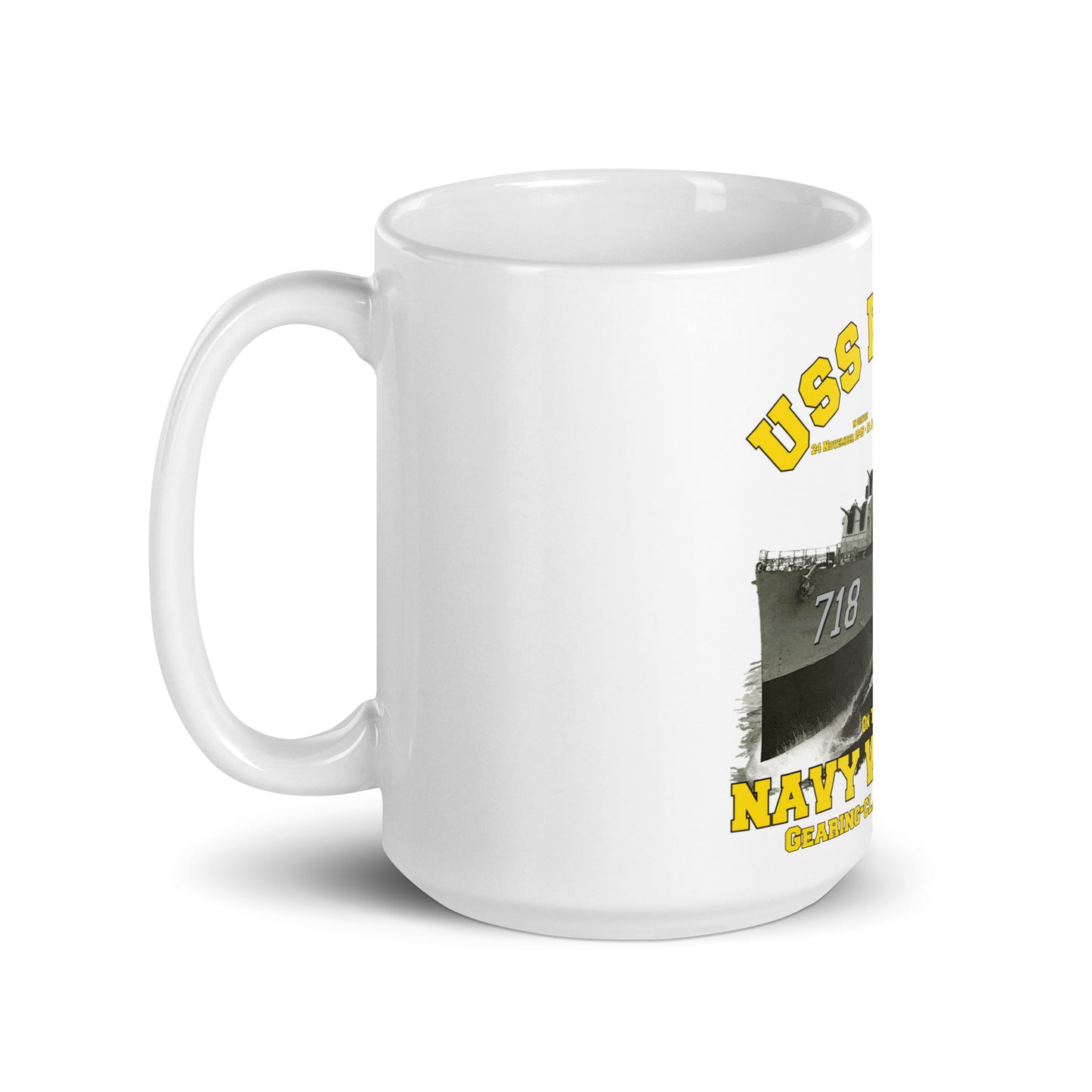 USS HAMNER DD-718 White glossy mug