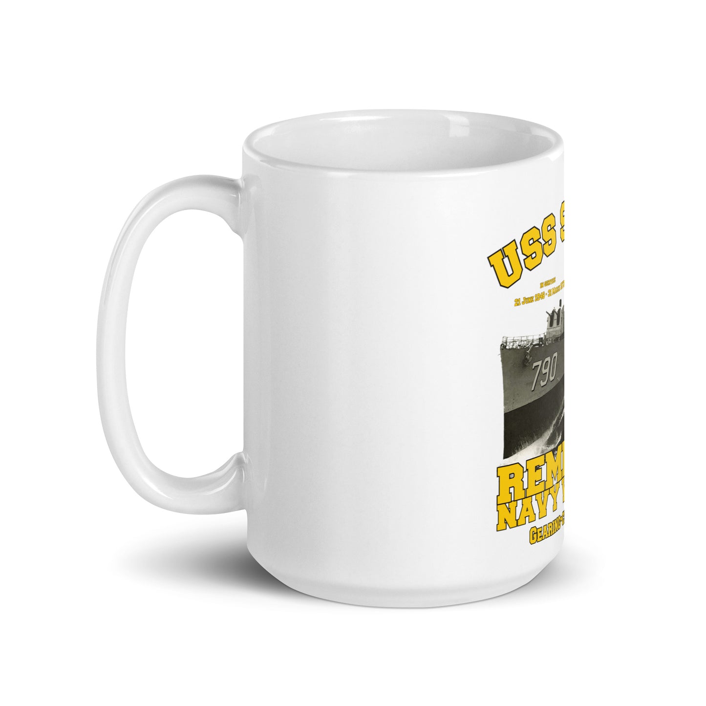 USS Shelton DD-790 Destroyer White glossy mug