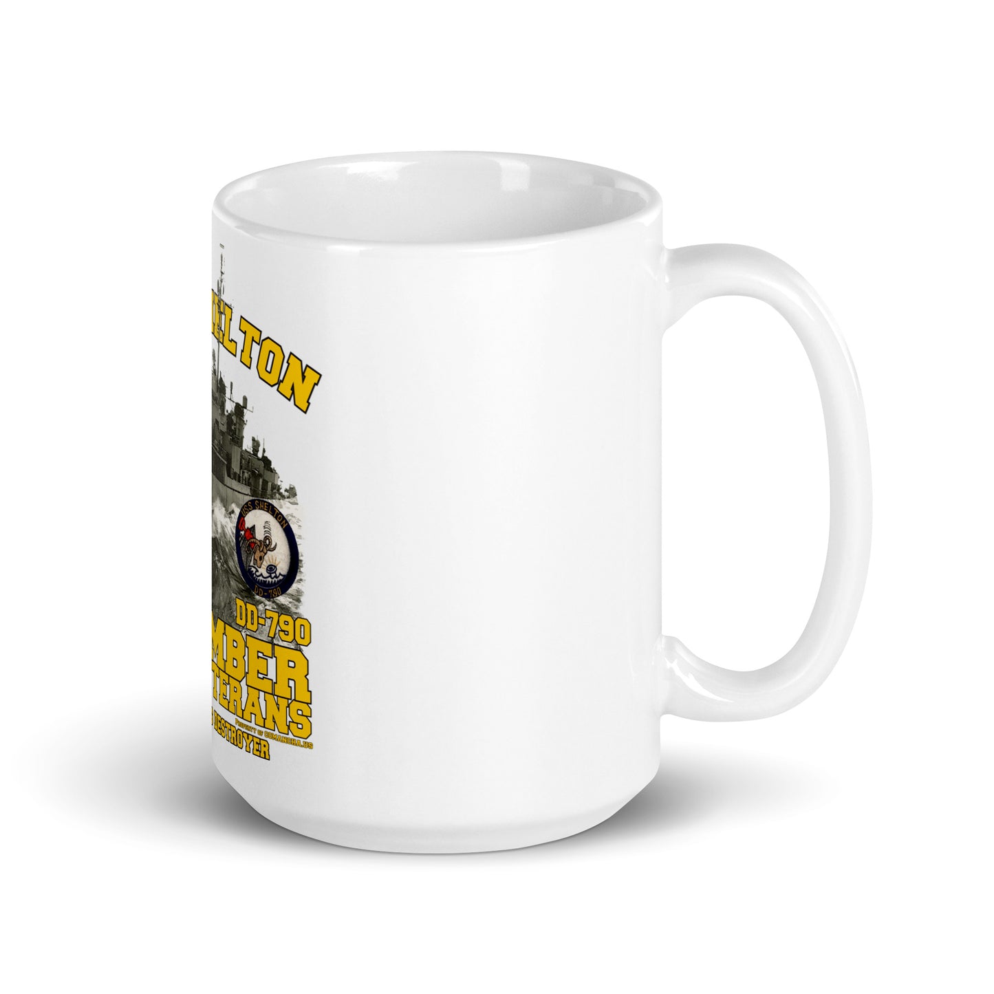 USS Shelton DD-790 Destroyer White glossy mug