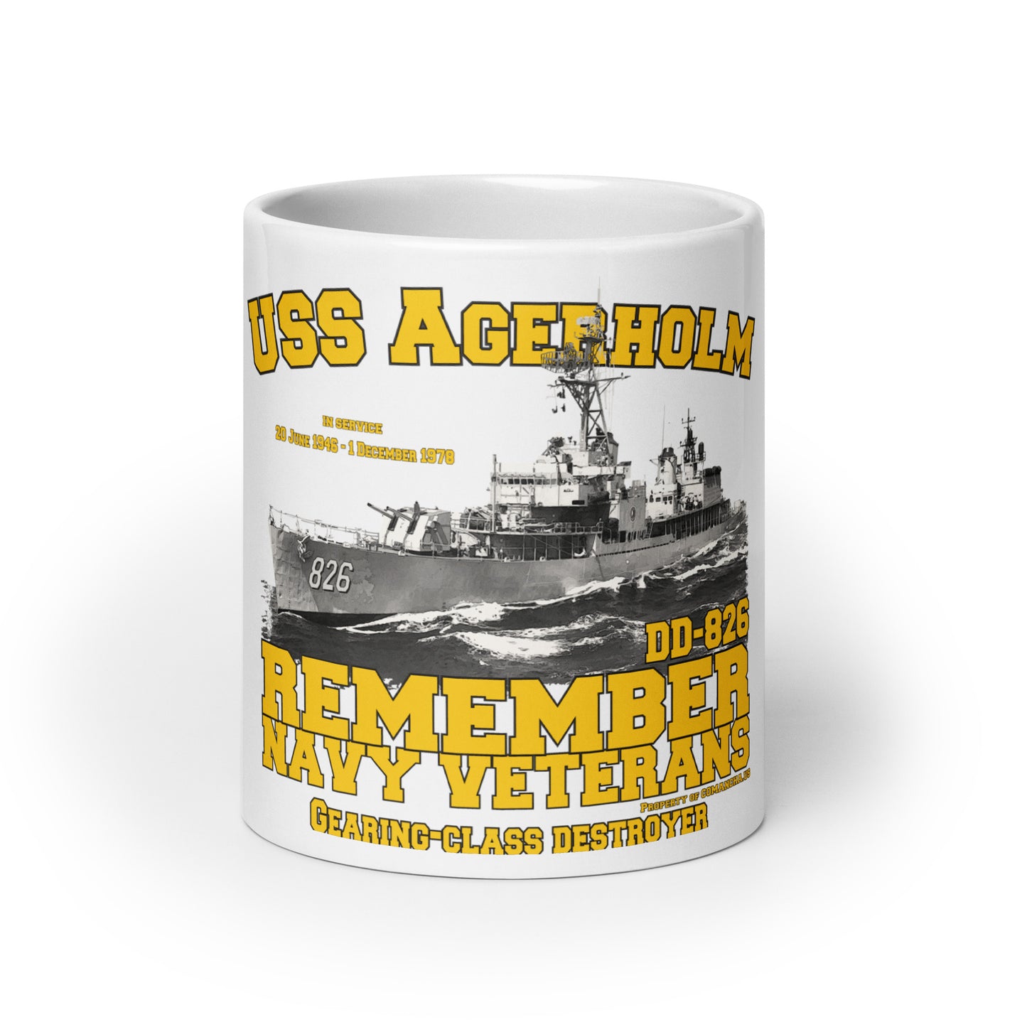 USS Agerholm DD-826 Veterans mug