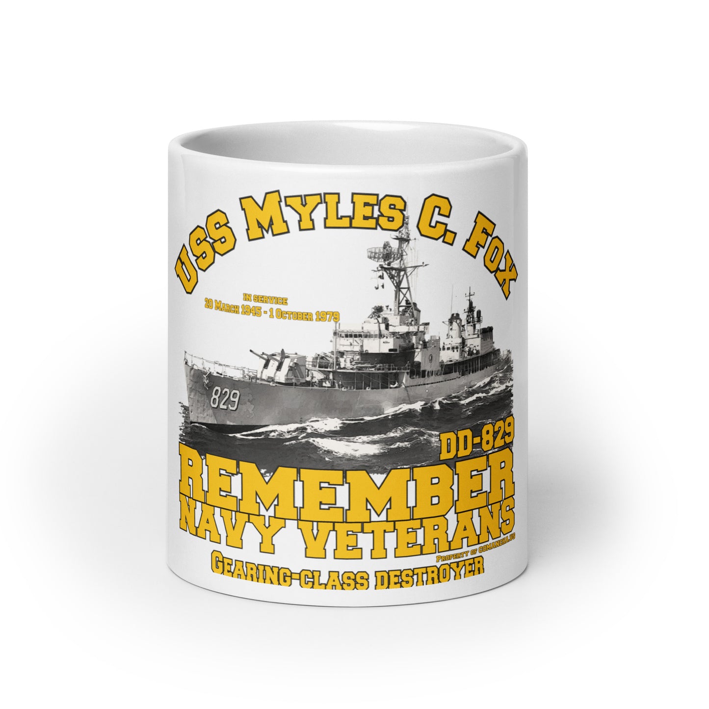 USS Myles C. Fox DD-829 Destroyer mug