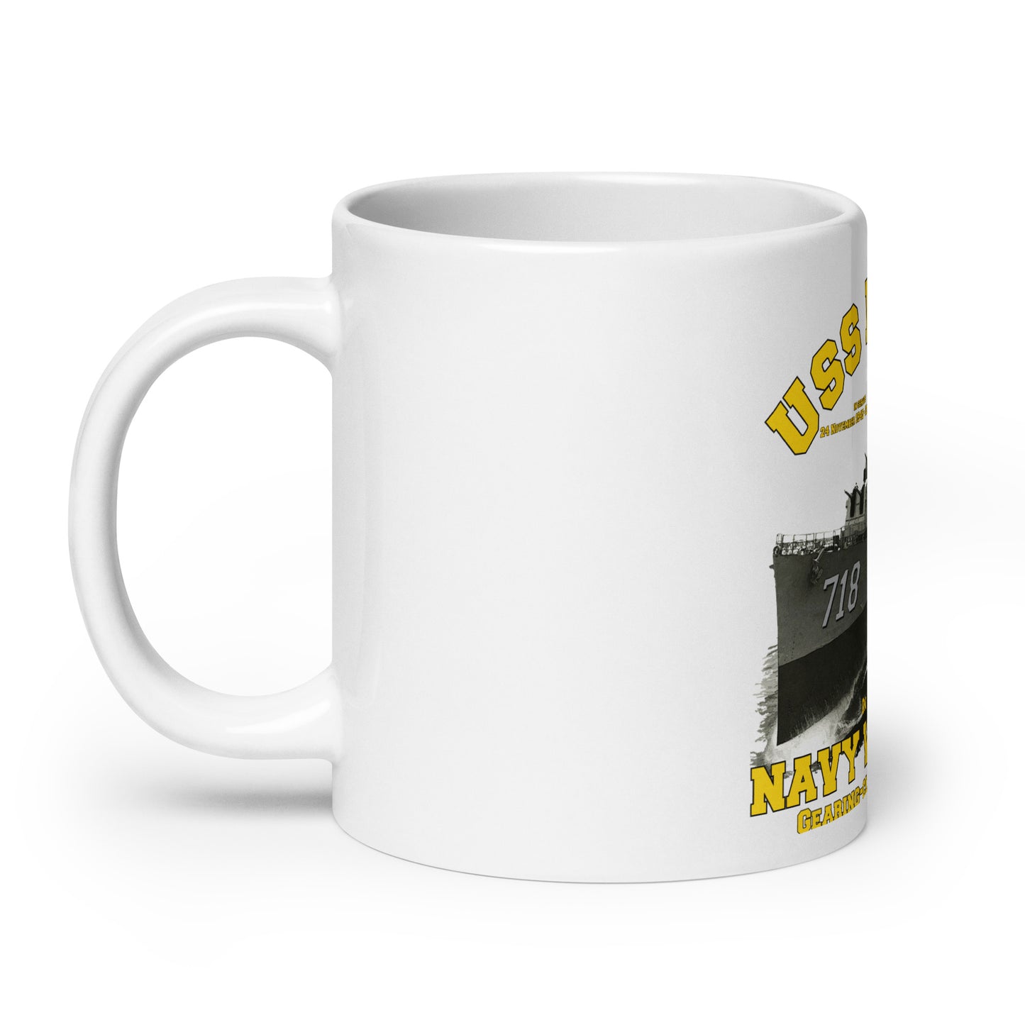USS HAMNER DD-718 White glossy mug
