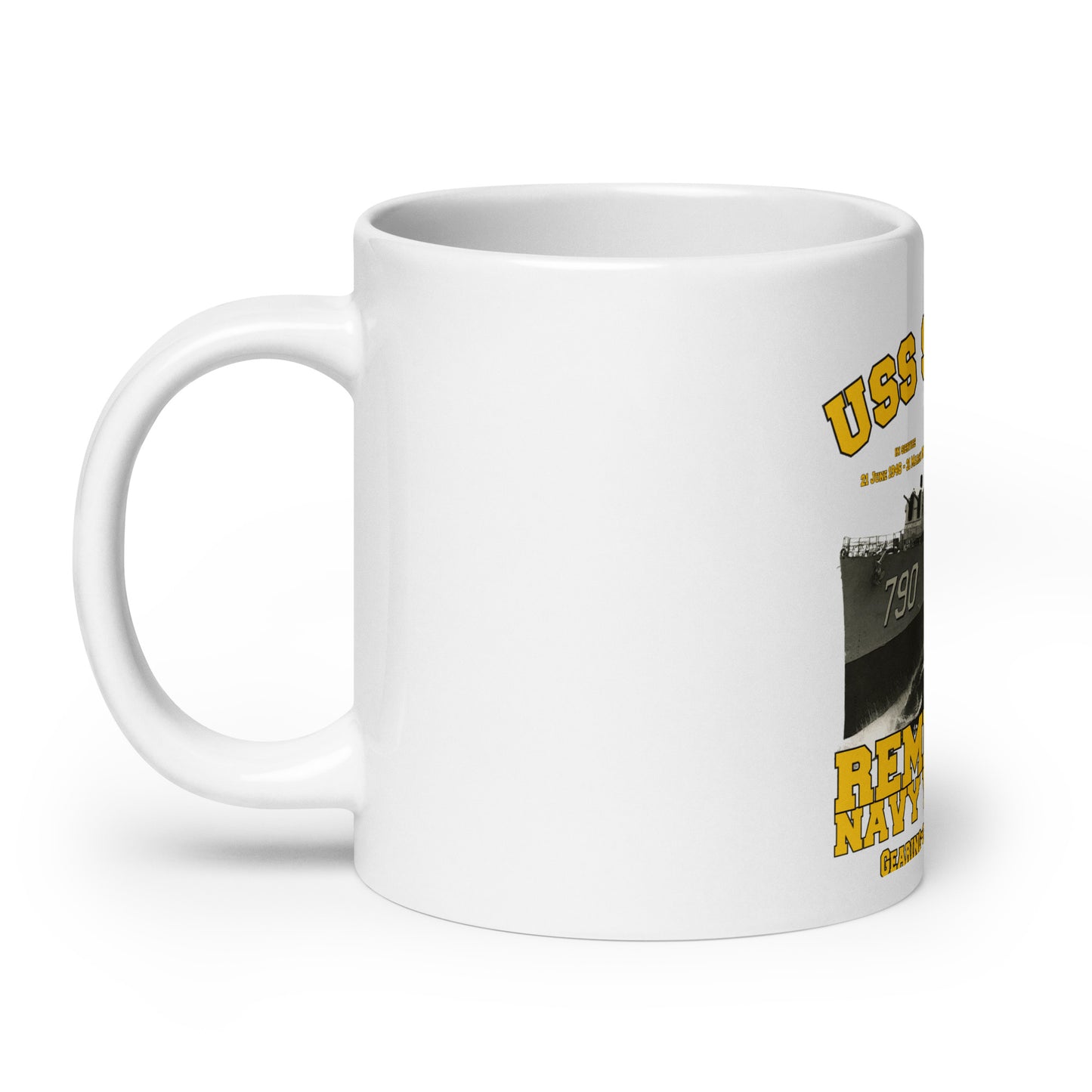 USS Shelton DD-790 Destroyer White glossy mug