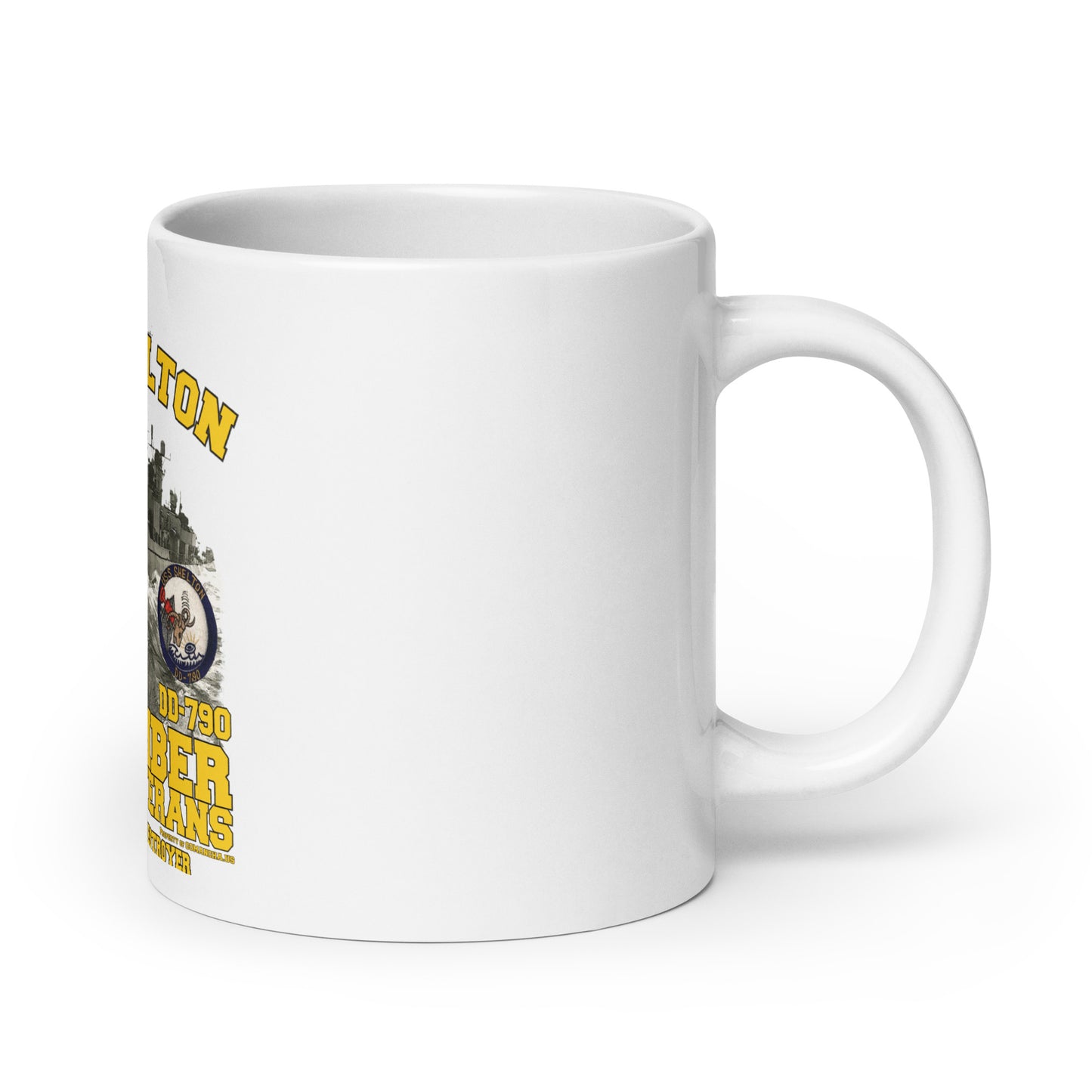 USS Shelton DD-790 Destroyer White glossy mug