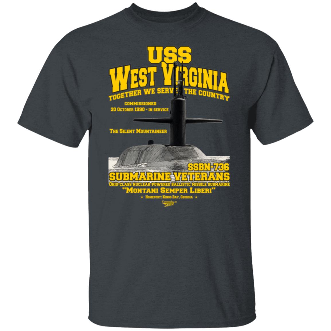 USS WEST VIRGINIA SSBN-736 US Submarine t-shirt