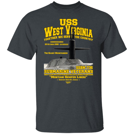 USS WEST VIRGINIA SSBN-736 US Submarine t-shirt