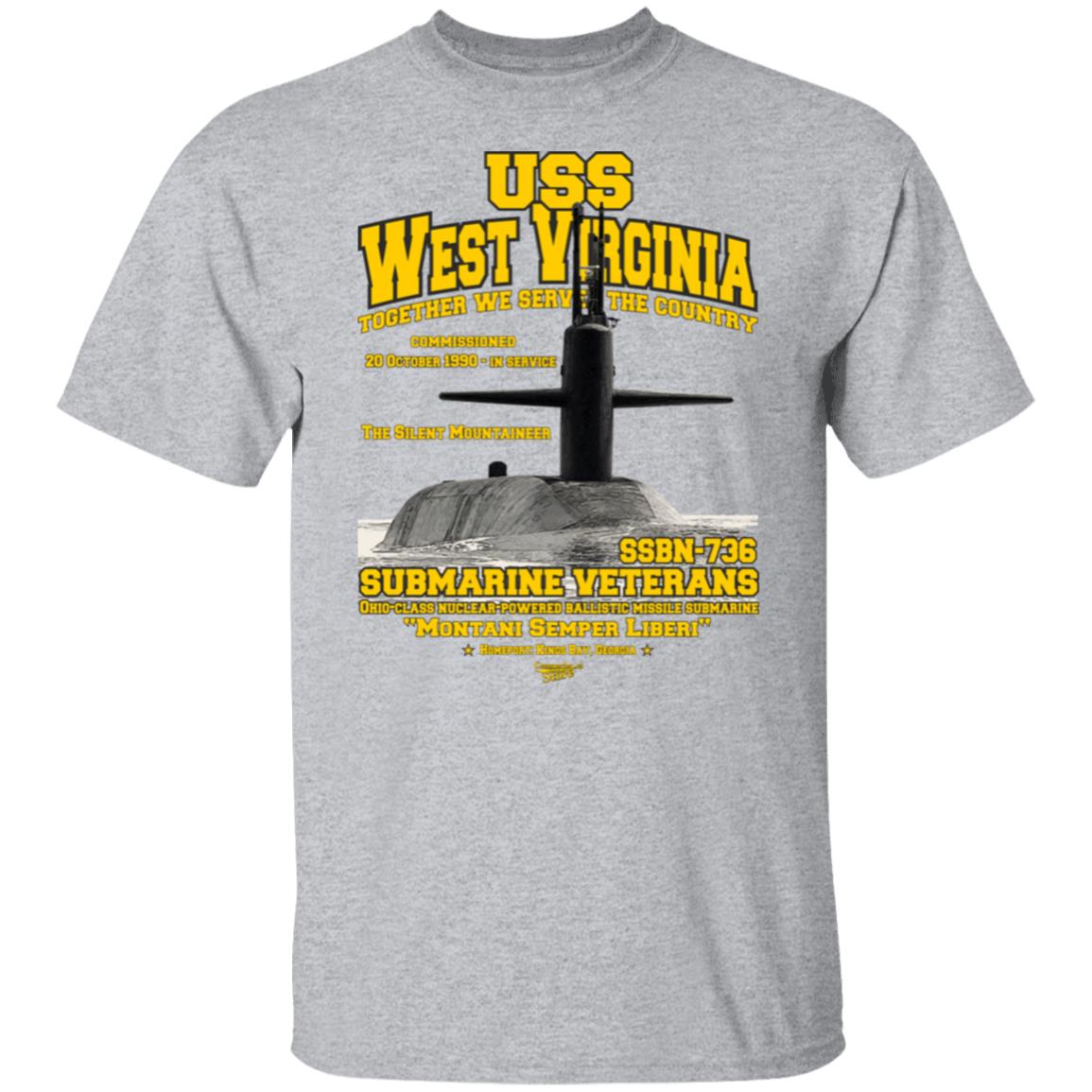 USS WEST VIRGINIA SSBN-736 US Submarine t-shirt