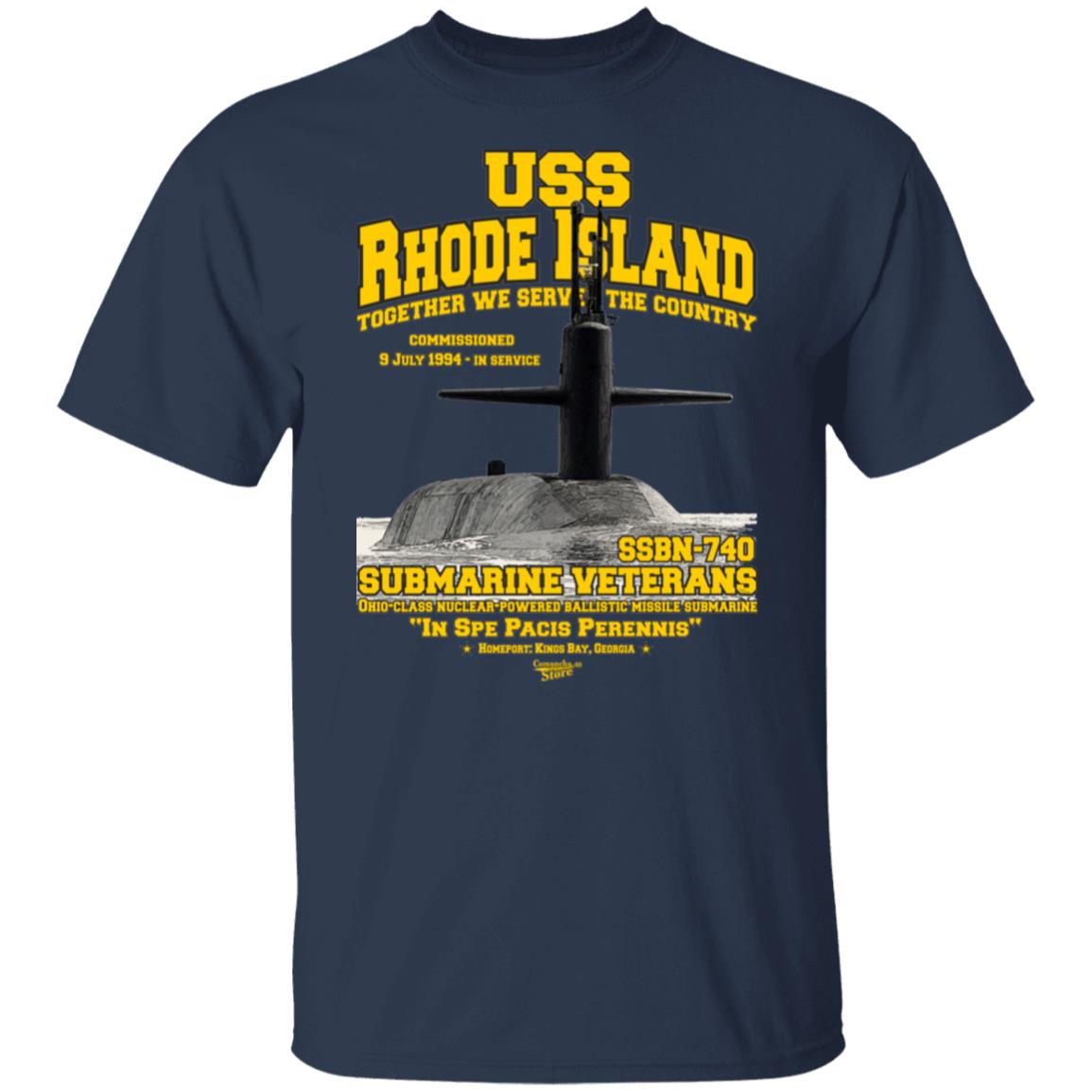 USS RHODE ISLAND SSBN-740 US Submarine t-shirt