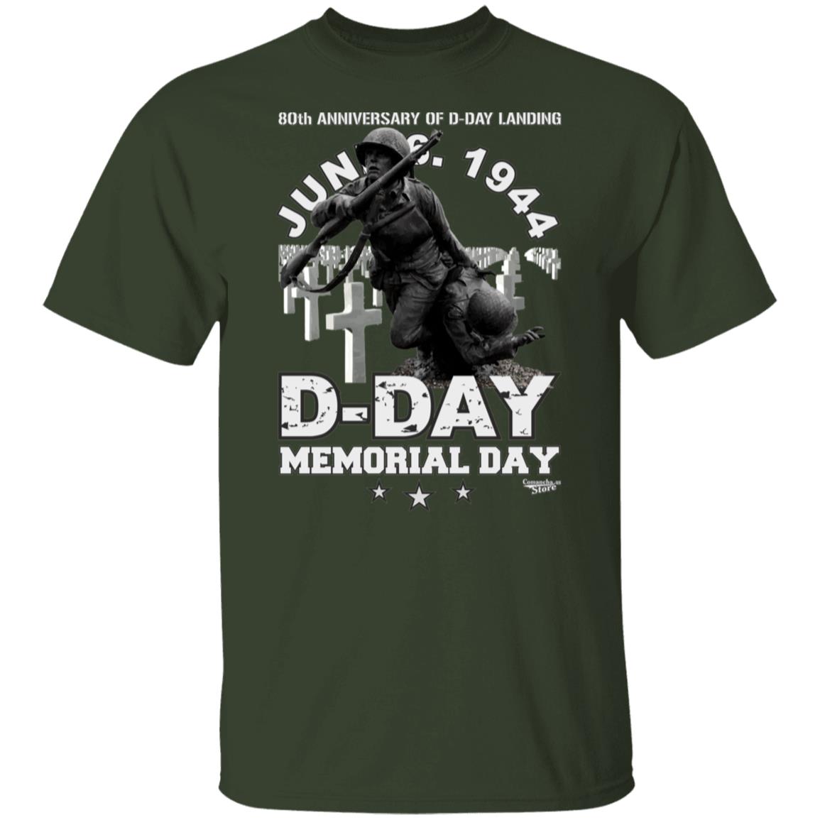 D-DAY Memorial Day T-Shirt, D-DAY, Memorial Day T-Shirt,vegterans day,t-shirt,80th anniversary of D-day Landing T-shirt,Comancha, Print Method: DIGISOFT,