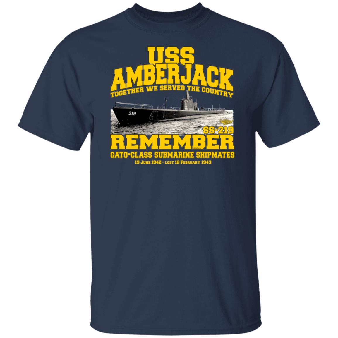 USS AMBERJACK, SS-219 ,T-Shirt,shipmates,veterans,us navy submarine,Print Method: DIGISOFT,U.S.S. AMBERJACK,