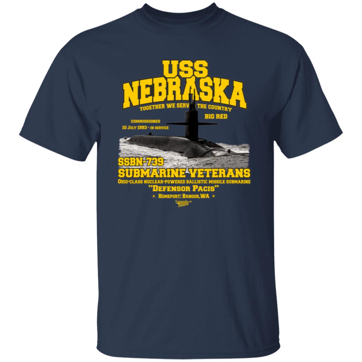 USS NEBRASKA SSBN-739 US Submarine t-shirt