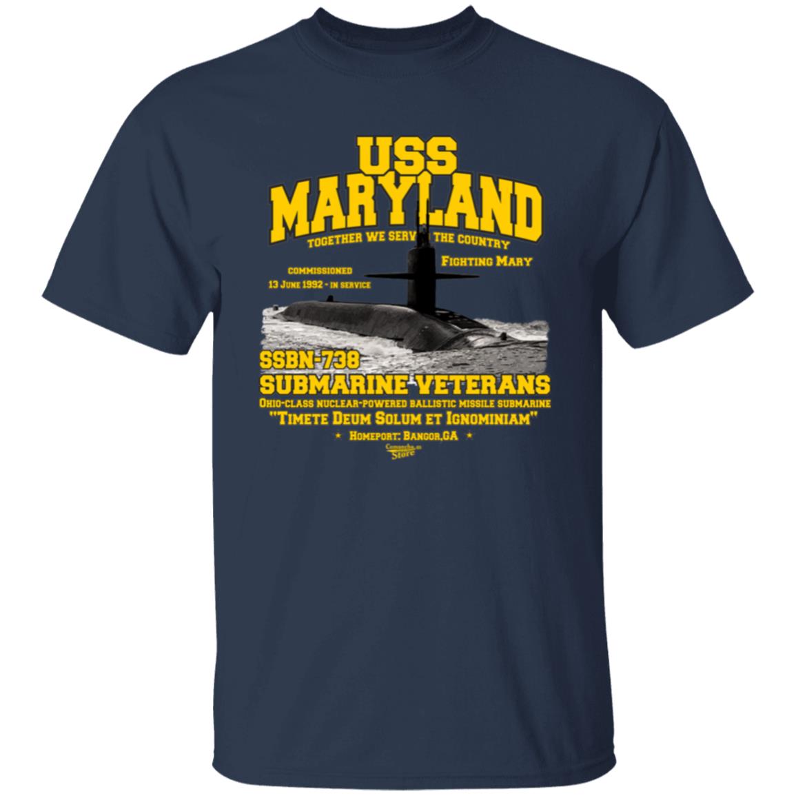 USS MARYLAND SSBN-738 US Submarine t-shirt