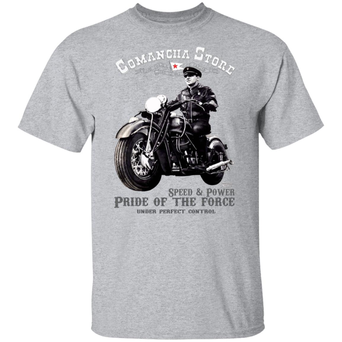 Speed and Power - Vintage Police Motorcycle T-Shirt