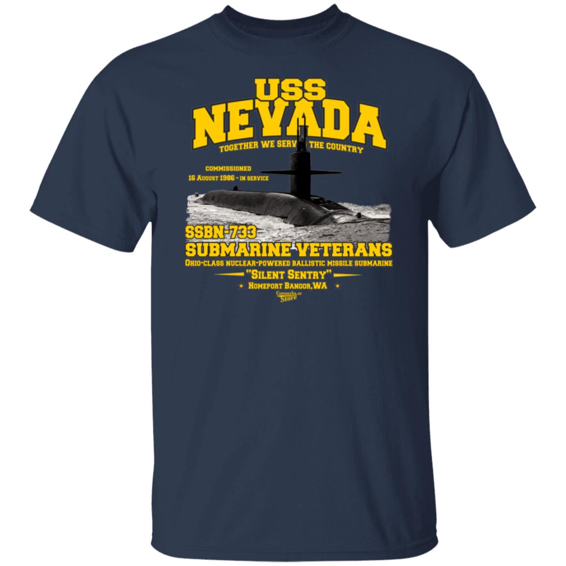 USS NEVADA SSBN-733 US Submarine t-shirt